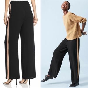 Eileen Fisher Silk Georgette Crepe Racing Stripe Pant Size 2 Petite